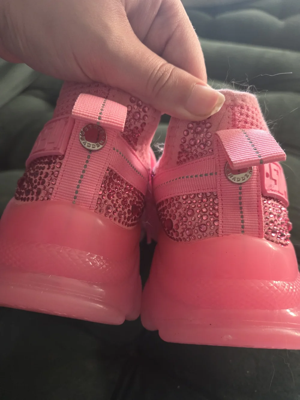 Steve Madden Crystal Hot Pink Sneakers Size 6